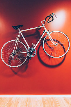 Bicicle on the wall at work...