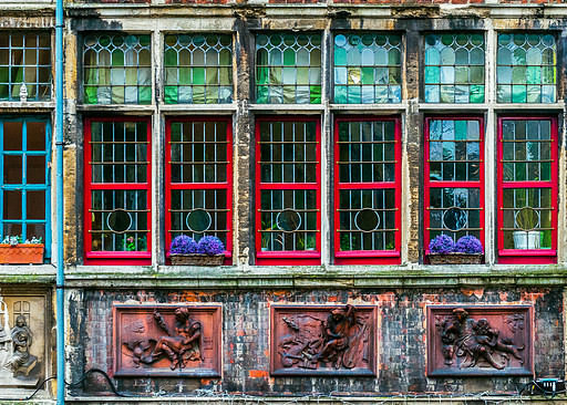 Windows in Ghent, Belgium