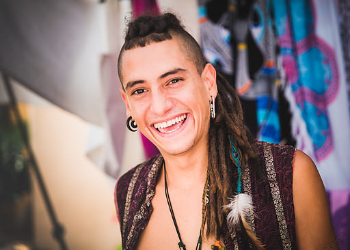 Guy in the hippie market in Ibiza