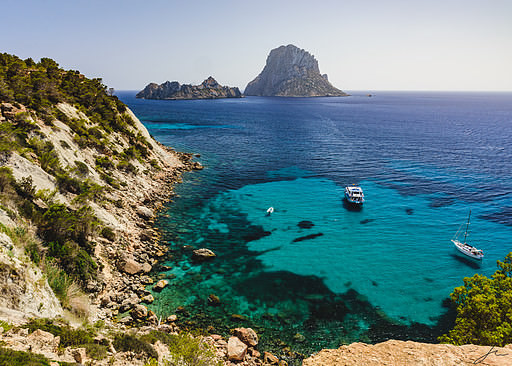 Clear waters on the Ibiza southern coast