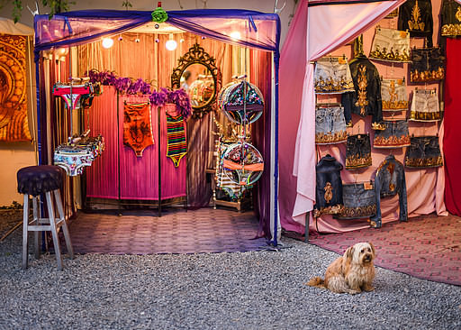 The hippie night market in Las Dalias, Ibiza, Spain