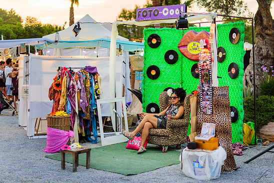 The hippie night market in Las Dalias, Ibiza, Spain