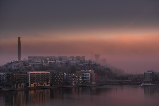 Hammarby Sjöstad in the winter