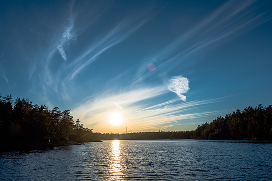 Spring sunset over a Swedish lake
