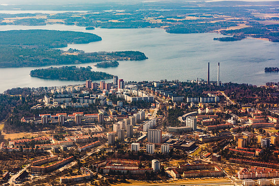Stockholm suburb from above